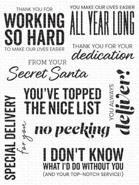 My Favorite Things MFT Top Notch Service stamp set CS 833 Thank You Xmas Retired